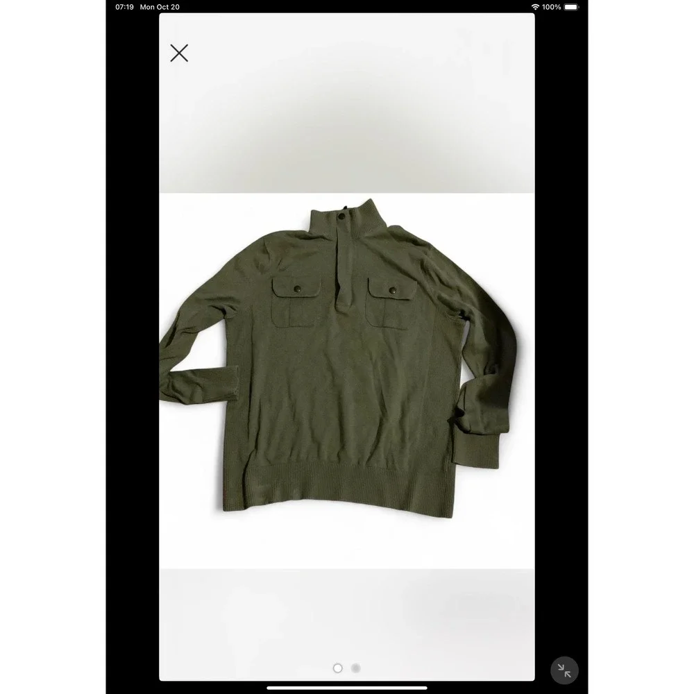 Banana Republic Mens Olive‎ Green Long Sleeve Pullover Sweater